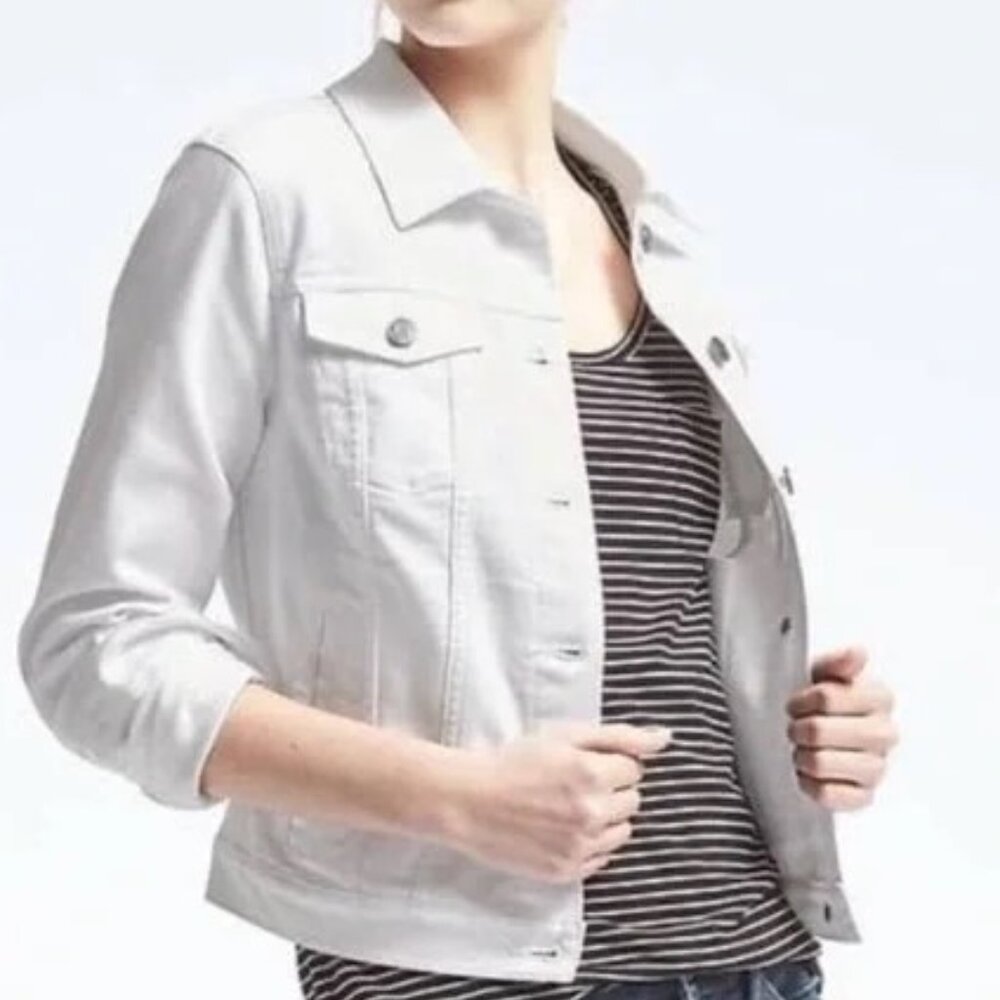 Banana Republic White Jean Jacket